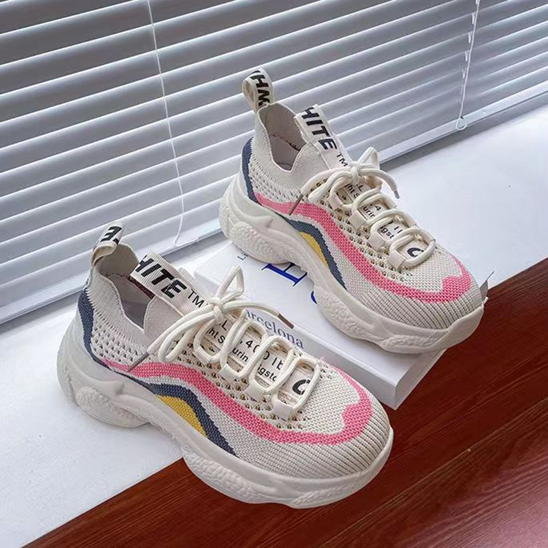 Prowow❤Giày Thể Thao Đế Dày Phối Lưới Thoáng Khí Thời Trang Mùa Hè Cho Nữ