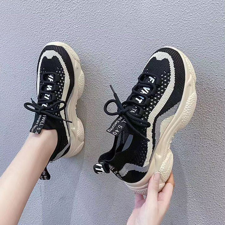 Prowow❤Giày Thể Thao Đế Dày Phối Lưới Thoáng Khí Thời Trang Mùa Hè Cho Nữ