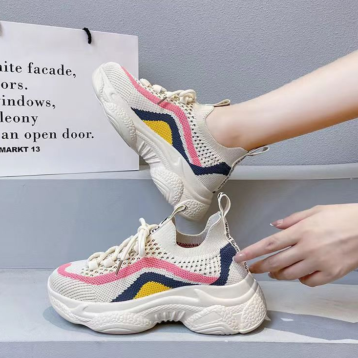 Prowow❤Giày Thể Thao Đế Dày Phối Lưới Thoáng Khí Thời Trang Mùa Hè Cho Nữ