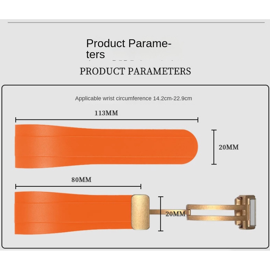 Dây Đeo Silicon Mềm 22mm Cho Đồng Hồ Rolex / Daytona / Suburbr DEEPSEA / GMT / Sea-Dweller