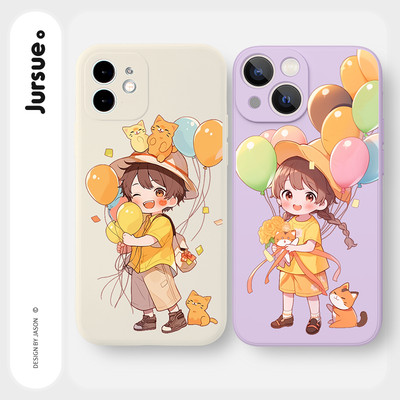 Ốp lưng JURSUE mềm hoạt hình cặp đôi dễ thương đẹp Cho iPhone 17 16 15 14 13 12 11 Pro Max SE 2020 X XR XS ip 8 7 Plus kute Y3891