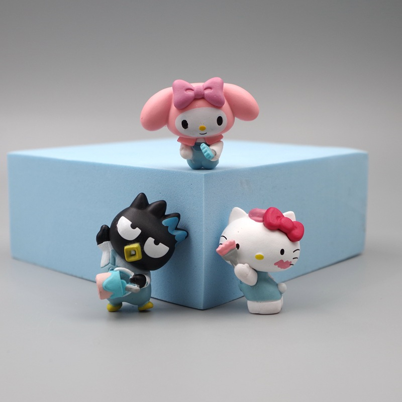 5 cái / bộ 4 cm sanrio anime hình hello kitty my melody onpompurin pochacco penguin plasterer diy kawaii cartoon q phiên bản pvc action figures mô hình búp bê đồ chơi