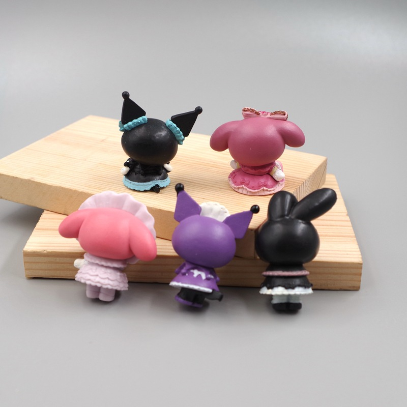 SANRIO Set 5 Mô Hình Nhân Vật Phim Hoạt Hình hello kitty 3-5cm