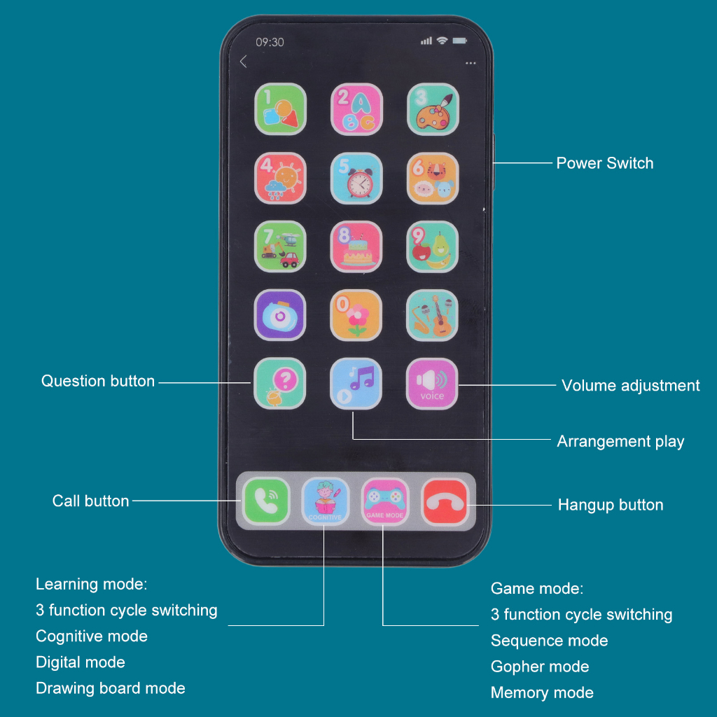 Có thể bán buôn Đồ Chơi Cho Bé Điện Thoại Đa Năng Giáo Dục Nhạc Phát Sáng Trẻ Em ToyRoom Hàng giao ngay