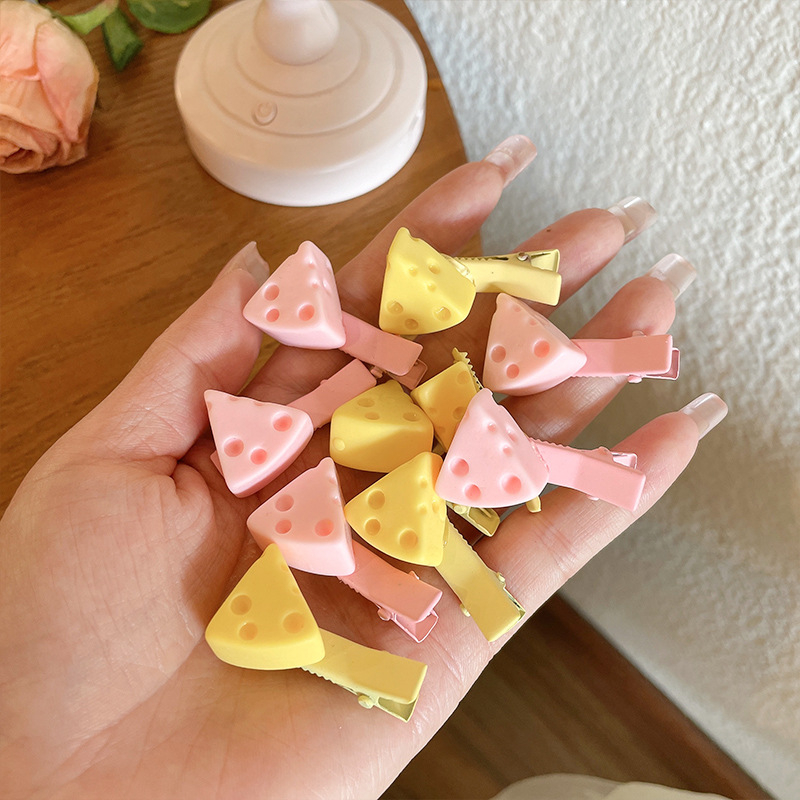 Kẹp Tóc Mái Ngang Họa Tiết Phô Mai Hoạt Hình Dễ Thương Phong Cách Hàn Quốc Cho Nữ