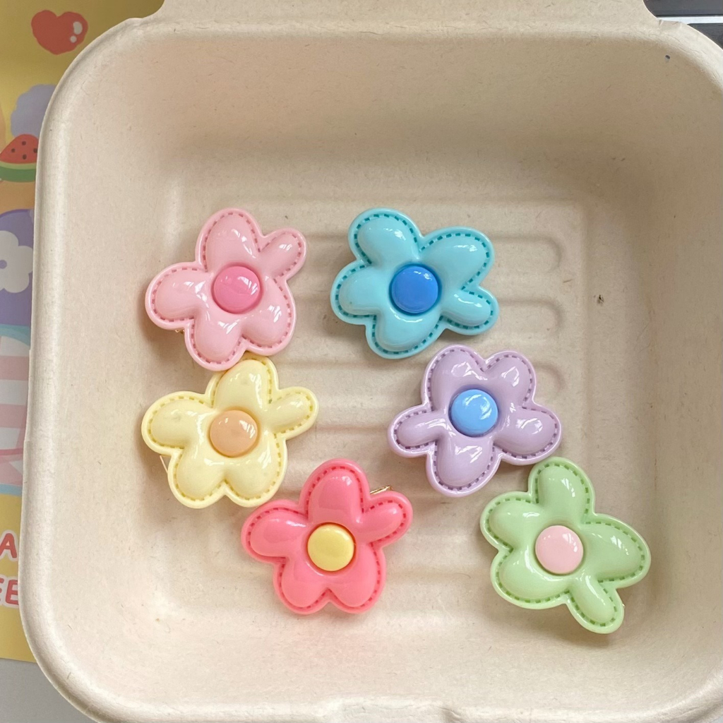 Set 2 Kẹp Tóc Hình Hoa Ba Chiều Dễ Thương Cho Bé Gái