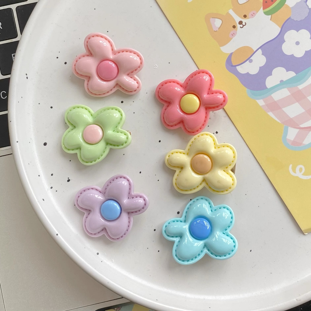 Set 2 Kẹp Tóc Hình Hoa Ba Chiều Dễ Thương Cho Bé Gái