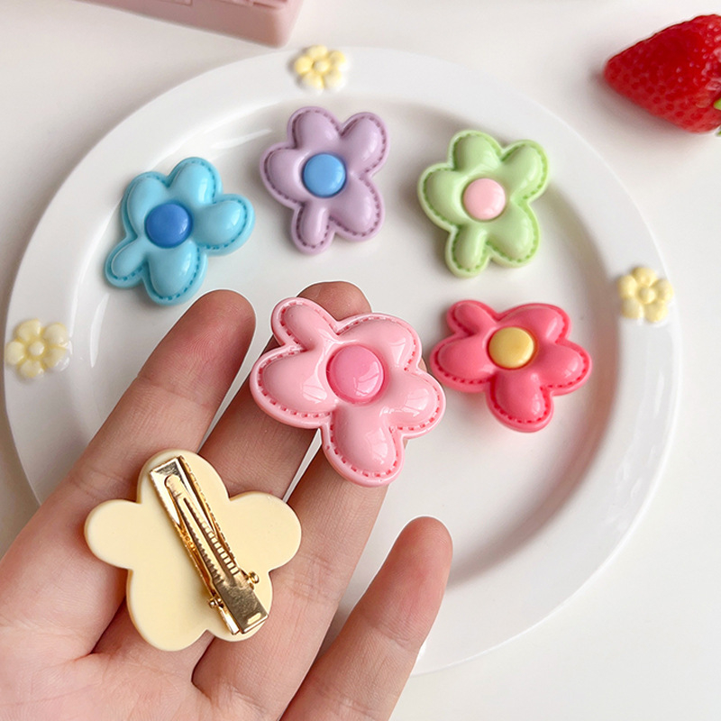Set 2 Kẹp Tóc Hình Hoa Ba Chiều Dễ Thương Cho Bé Gái