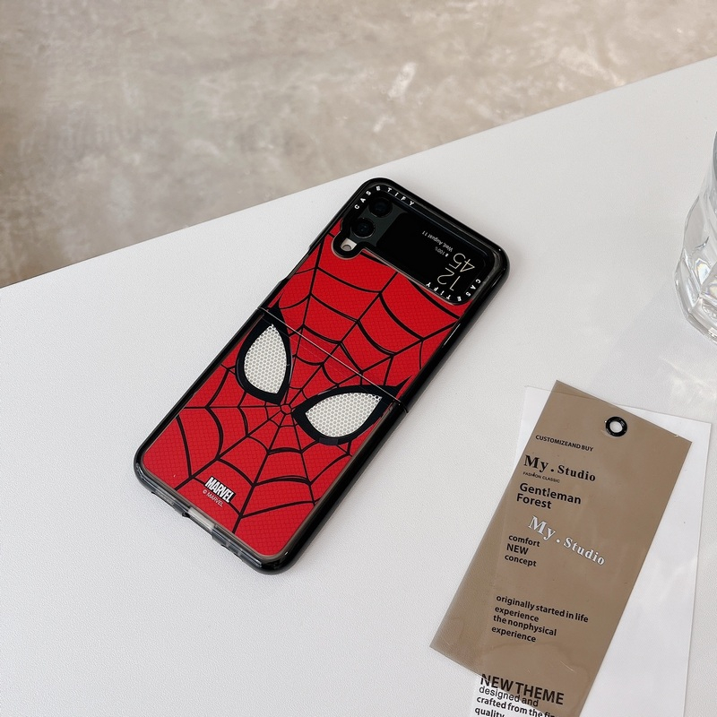 Ốp Điện Thoại Cứng Trong Suốt Họa Tiết Người Nhện Marvel Sang Trọng Cho Samsung Galaxy Z Flip 4 Flip3 5G Z Flip 3 Flip4