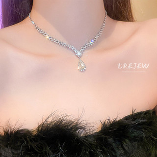 DREJEW Vòng Cổ Dây Chuyền Đính Kim Cương Giả Hình Giọt Nước Sang Trọng Cho Nữ Vòng Cổ Nữ