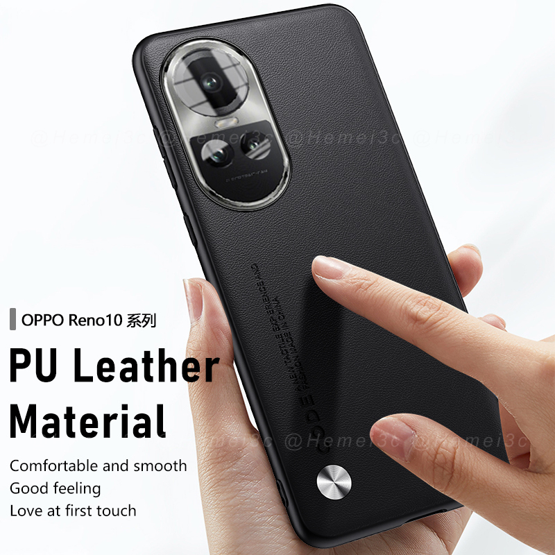 Ốp Điện Thoại PC Cứng + Da PU Thời Trang Sang Trọng Cho OPPO Reno10 Reno 10 Pro 5G