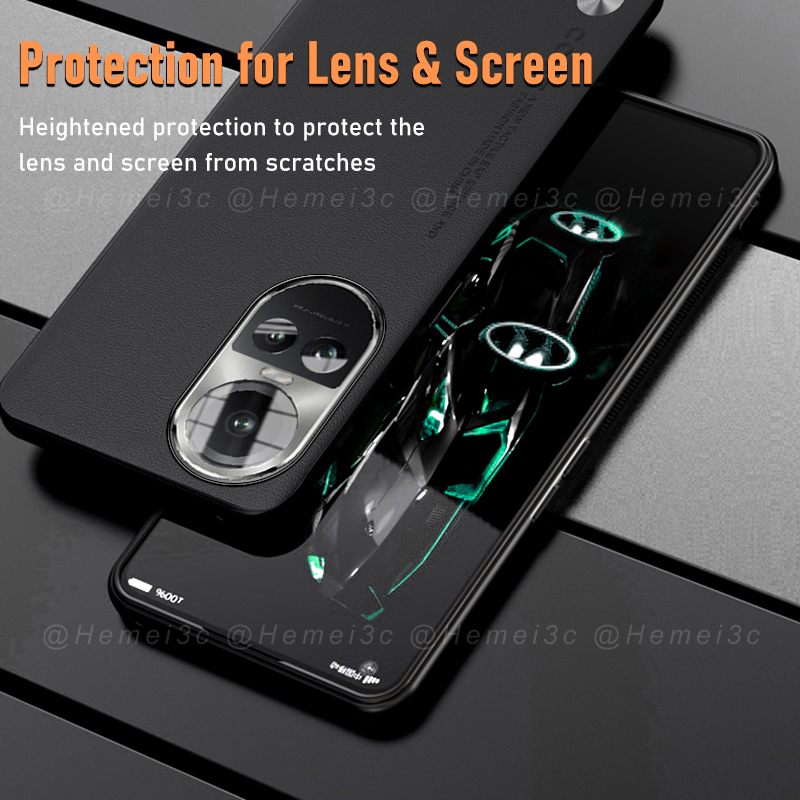 Ốp Điện Thoại PC Cứng + Da PU Thời Trang Sang Trọng Cho OPPO Reno10 Reno 10 Pro 5G