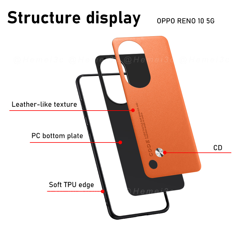 Ốp Điện Thoại PC Cứng + Da PU Thời Trang Sang Trọng Cho OPPO Reno10 Reno 10 Pro 5G