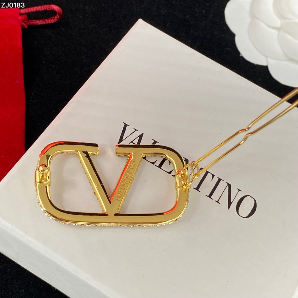 Ghim Cài Áo Mạ Bạc 925 Hình Chữ V Đính Đá Thời Trang