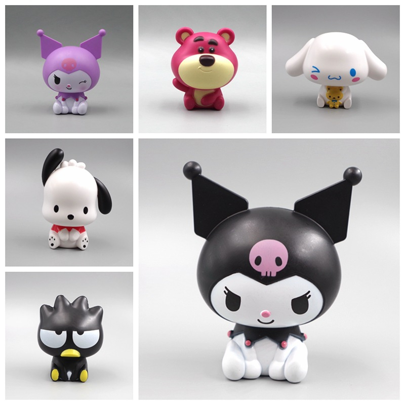 1 cái 7-9.5 cm sanrio anime hình kuromi my melody cinnamorol pochacco lotso penguin diy kawaii cartoon q phiên bản pvc action figures mô hình búp bê đồ chơi