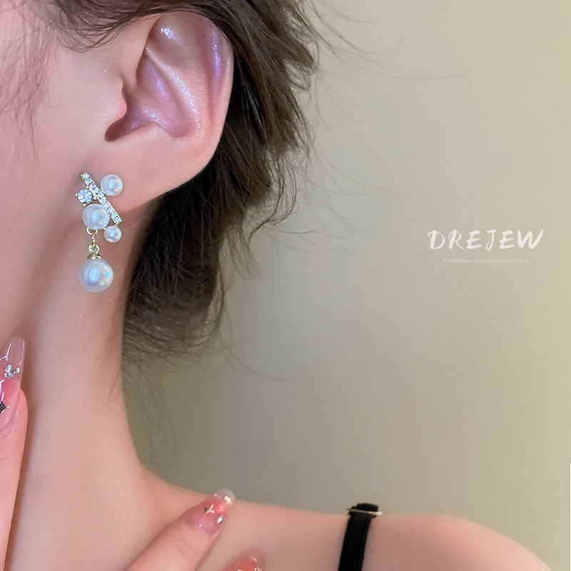 Bông Tai Mạ Bạc Đính Kim Cương Giả Sang Trọng Thời Trang