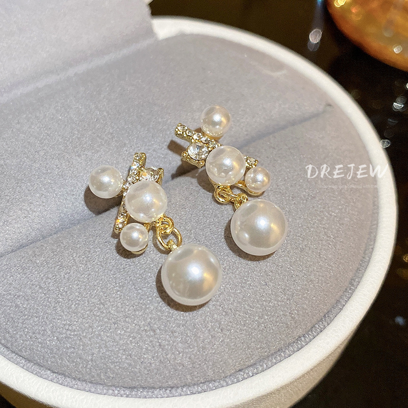 Bông Tai Mạ Bạc Đính Kim Cương Giả Sang Trọng Thời Trang