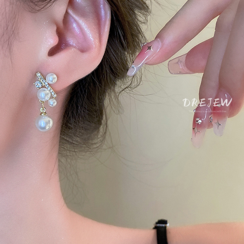 Bông Tai Mạ Bạc Đính Kim Cương Giả Sang Trọng Thời Trang