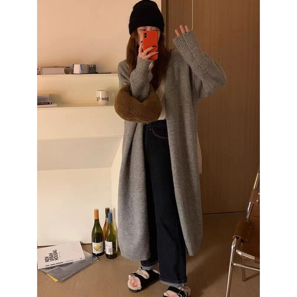 Áo Khoác cardigan Dệt Kim Tay Dài Dáng Rộng Thời Trang Mới Cho Nữ