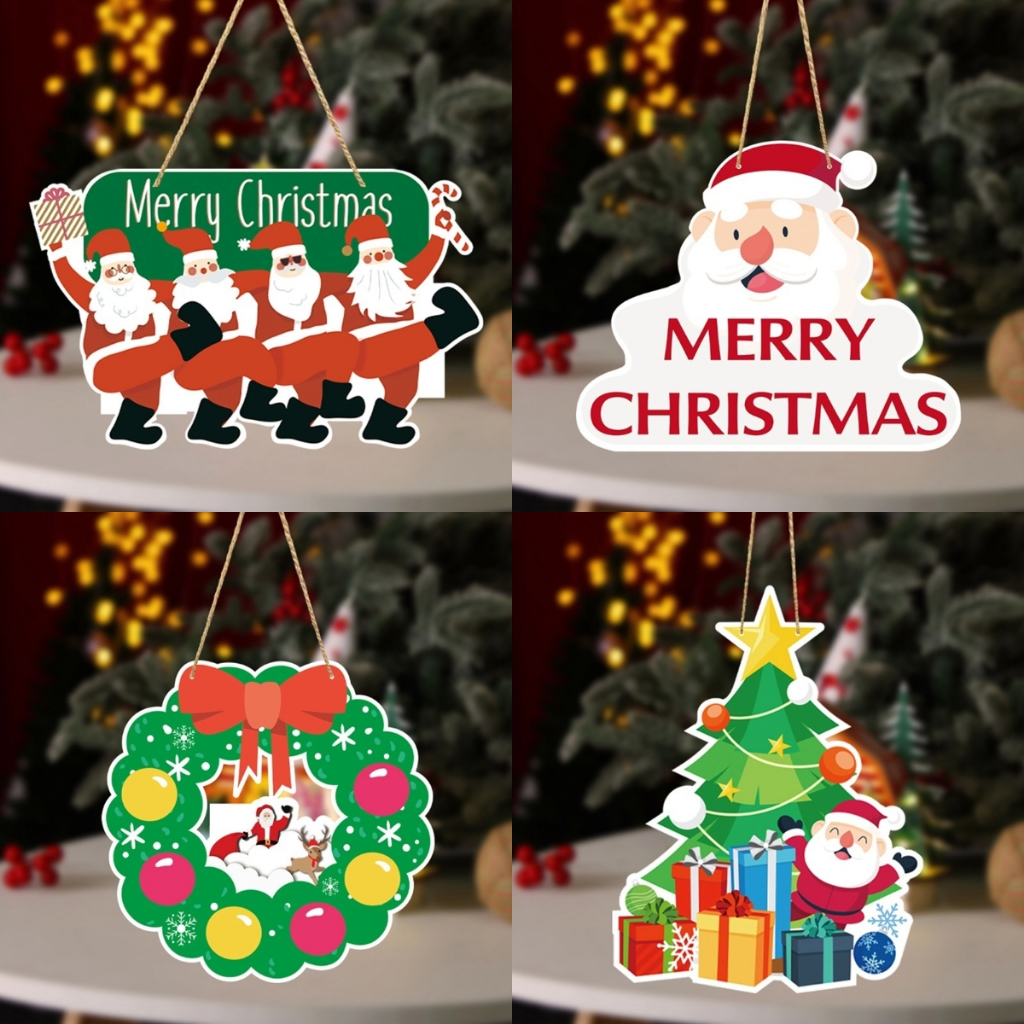 1 Phụ Kiện Treo Trang Trí Cây Thông Giáng Sinh 4 Kiểu Bằng Giấy