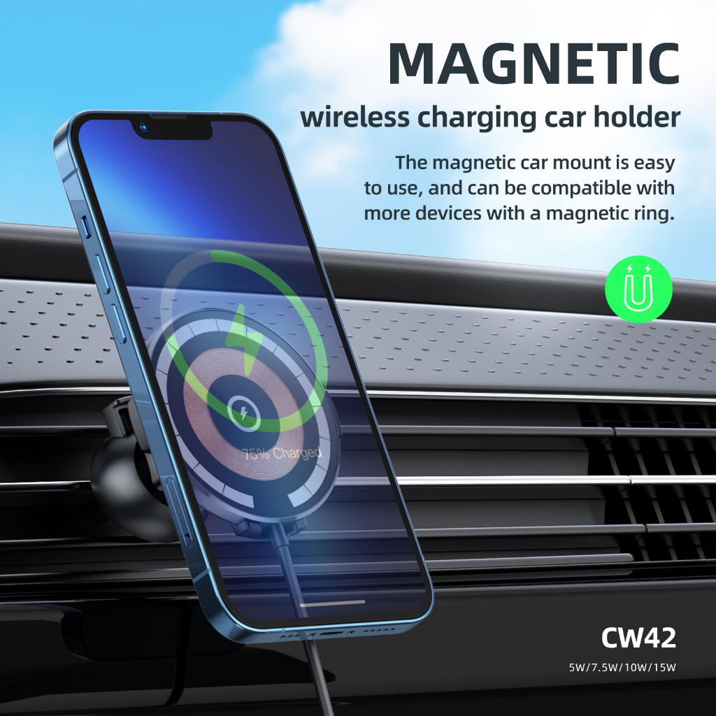 Đế Sạc Điện Thoại Không Dây Đa Năng HOCO CW42 Qi Cho Điện Thoại 13 14 12 Pro Max / 12 Pro / 12 / 12 Mini