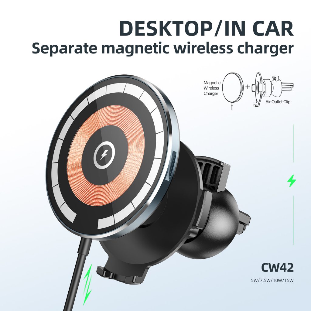 Đế Sạc Điện Thoại Không Dây Đa Năng HOCO CW42 Qi Cho Điện Thoại 13 14 12 Pro Max / 12 Pro / 12 / 12 Mini