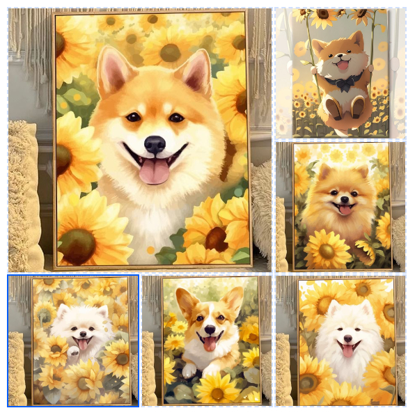 Vinci-khung ảnh 30*40CM-tranh số hoá-vẽ theo yêu cầu-Corgi Dog-quà handmade-tranh số- Tranh tô màu theo số-tranh vẽ theo số-trang tô màu theo số-tranh tô màu theo số-tranh tô màu theo số theo yêu cầu-tranh sơn dầu số hoá