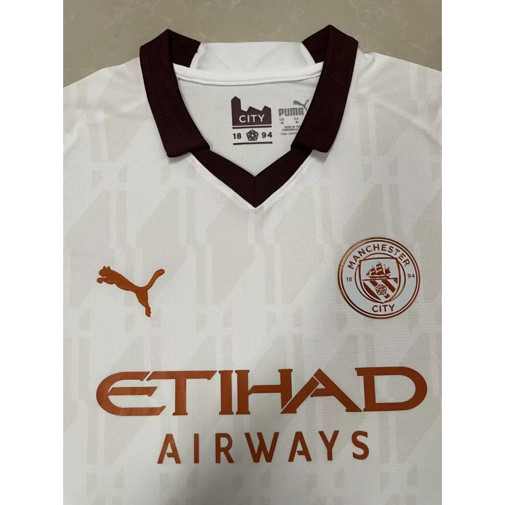 Áo Thun Bóng Đá Size S-2XL * Chất Lượng Cao Size 23-24 MCI Away