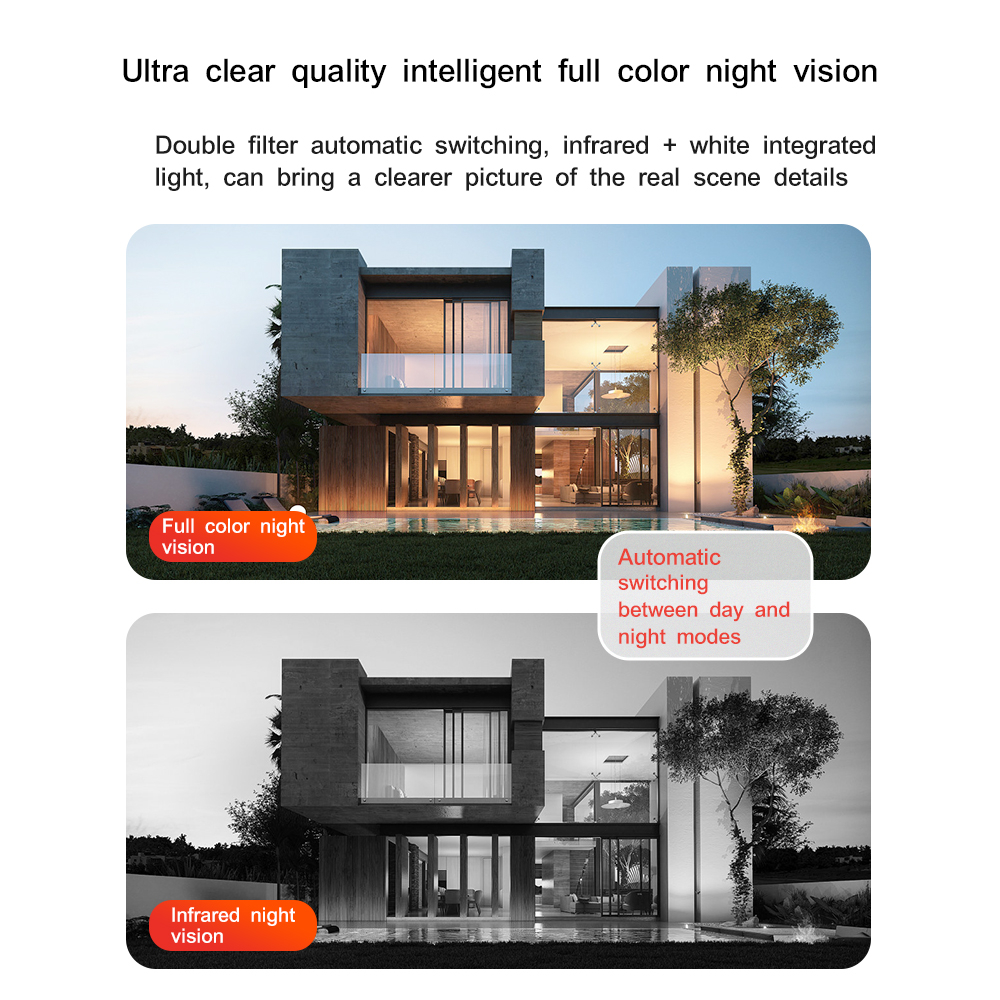 LLSEE V380 Pro, Camera 2 mắt WIFI, Zoom 10X, PTZ, Camera ngoài trời không dây 360 độ, 4K, 8MP, Tầm nhìn ban đêm đầy màu sắc, Theo dõi tự động,