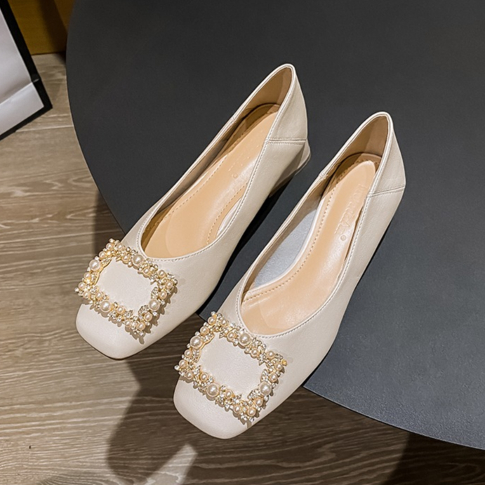 Giày Cao Gót 1.2 inches Đế Dày Đính Đá Quý Nhân Tạo Thời Trang Dành Cho Nữ