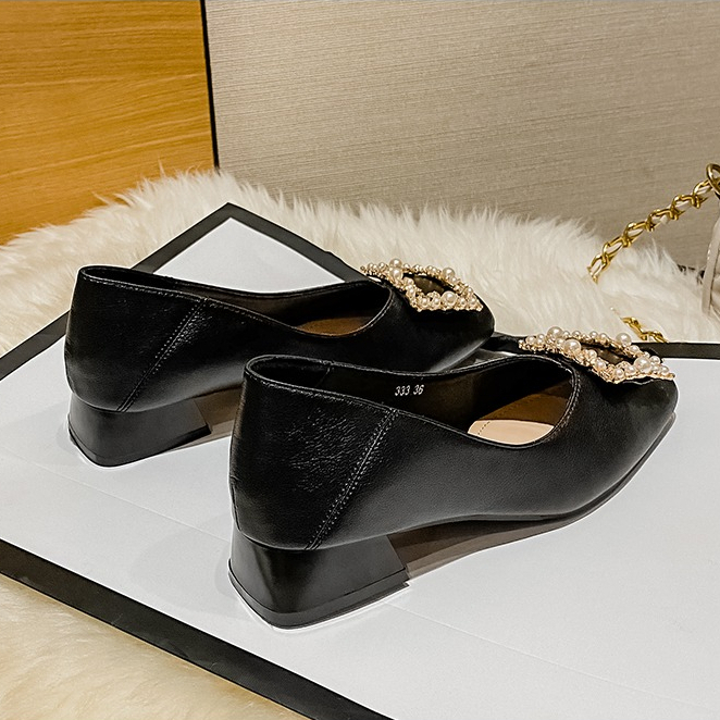 Giày Cao Gót 1.2 inches Đế Dày Đính Đá Quý Nhân Tạo Thời Trang Dành Cho Nữ