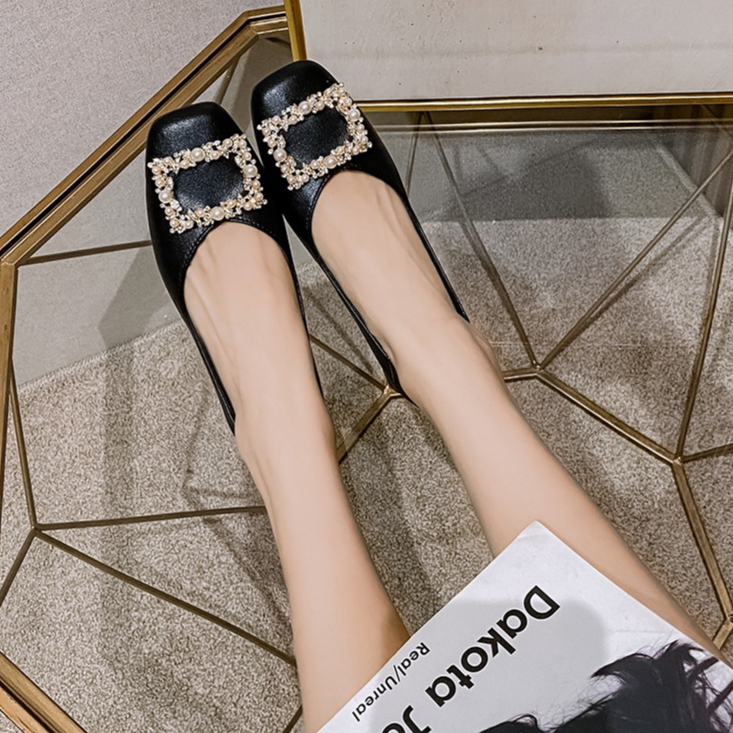 Giày Cao Gót 1.2 inches Đế Dày Đính Đá Quý Nhân Tạo Thời Trang Dành Cho Nữ