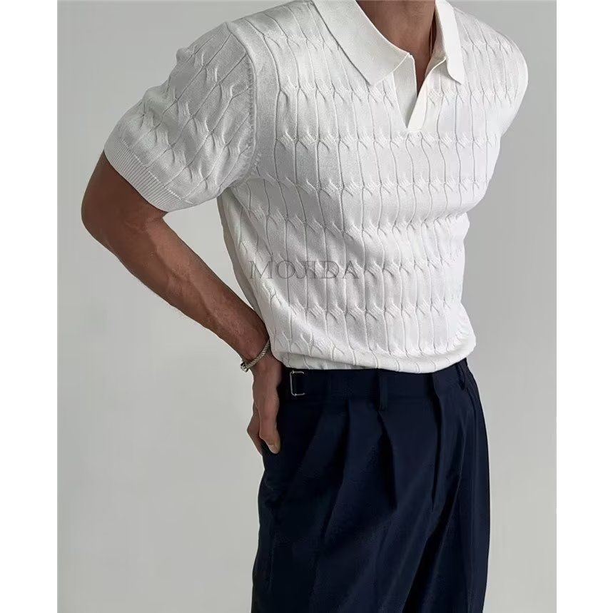 Áo Thun polo Thời Trang Hàn Quốc Cá Tính Cho Nam simple áo thun nam có cổ  áo phông nam Dệt kim fashion áo phông polo nam