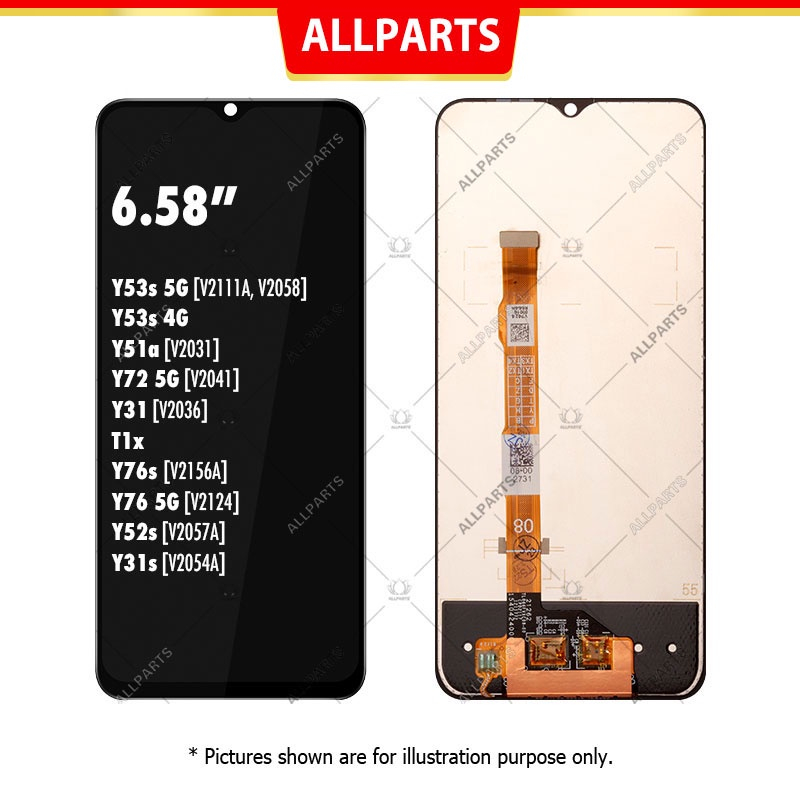 Màn Hình Cảm Ứng LCD Thay Thế Cho VIVO Y53s Y33s Y72 Y76 5G Y51a Y31 T1x Y21t