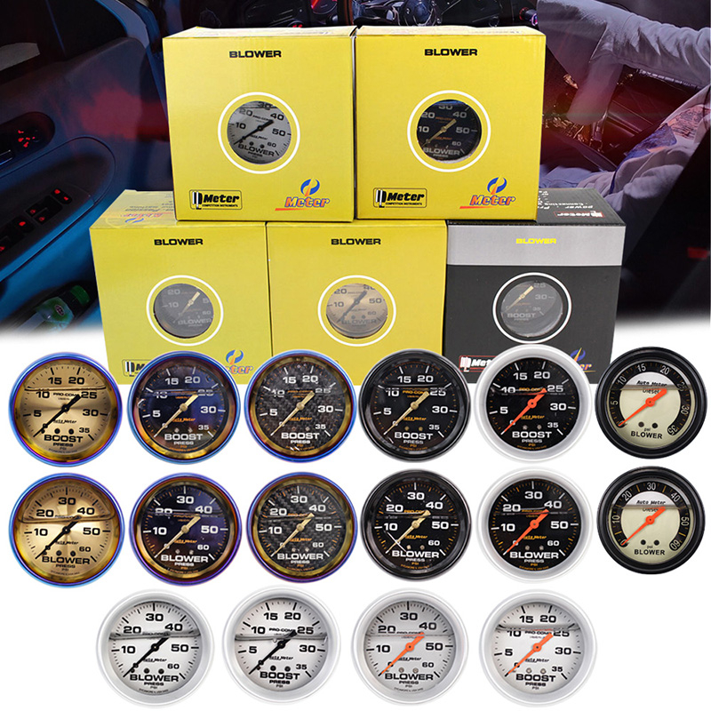 Đồng Hồ Đo Áp Suất Tự Động 4X4 (0-35) (0-60) (60) PSI) Bằng Sợi Carbon Màu Cầu Vồng
