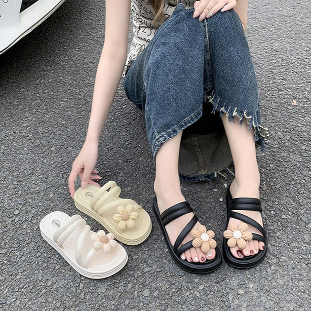 Giày Đi Biển Đế Dày Đính Hoa Ngọt Ngào Thời Trang