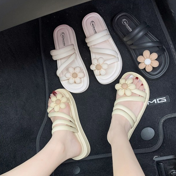 Giày Đi Biển Đế Dày Đính Hoa Ngọt Ngào Thời Trang