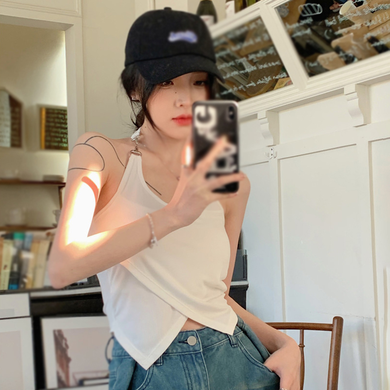 Áo Croptop Sát Nách Màu Tương Phản Thời Trang Mùa Hè Cho Nữ