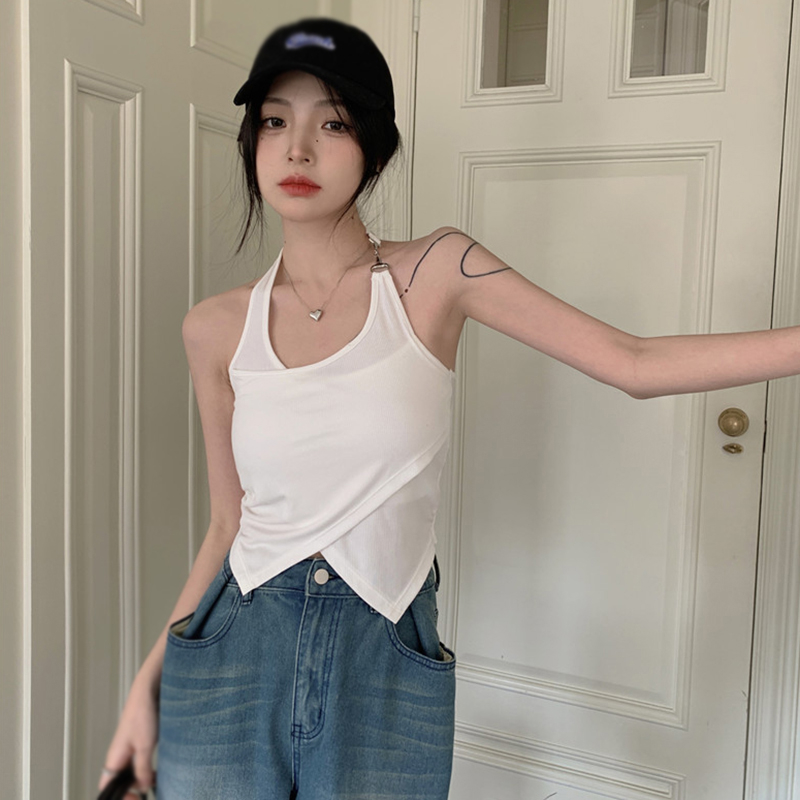 Áo Croptop Sát Nách Màu Tương Phản Thời Trang Mùa Hè Cho Nữ