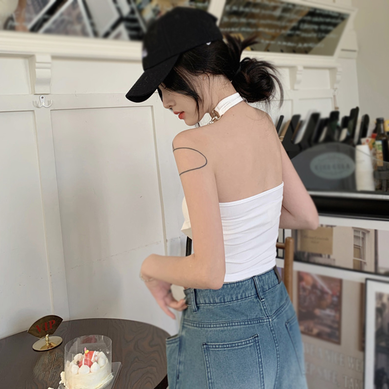 Áo Croptop Sát Nách Màu Tương Phản Thời Trang Mùa Hè Cho Nữ