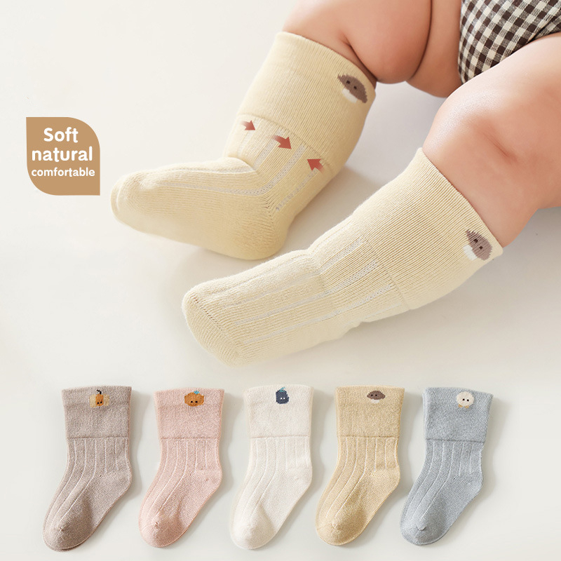 Vớ cotton Miệng Rộng In Hoạt Hình Dễ Thương Thời Trang Thu Đông Cho Bé