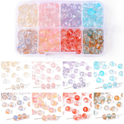 Beadia Hộp Hạt Thủy Tinh Màu Gradient Trong Suốt 8mm 8 Màu Làm Trang Sức DIY