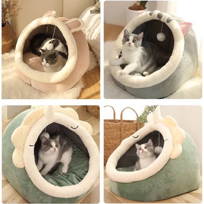 Domicoo Nhà Chó Mèo Mèo Giá Rẻ Giường Ngủ Giữ Ấm Bốn Mùa Có Thể Giặt Sạch Dành Cho Mèo Cưng