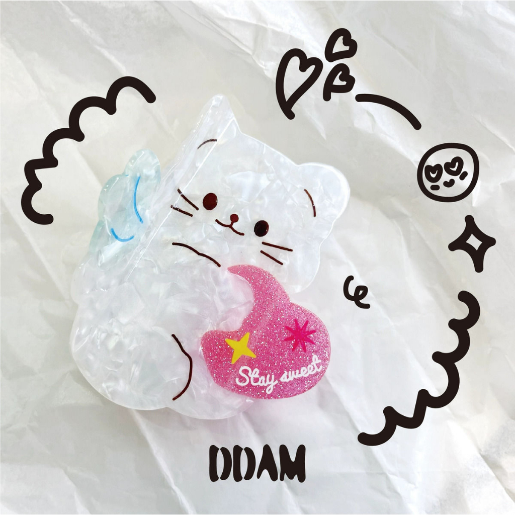 Kẹp Tóc Hình Đầu Cá Mập / Cún / Mèo acetic acid Thiết Kế Chính Hãng Làm Quà Tặng Sinh