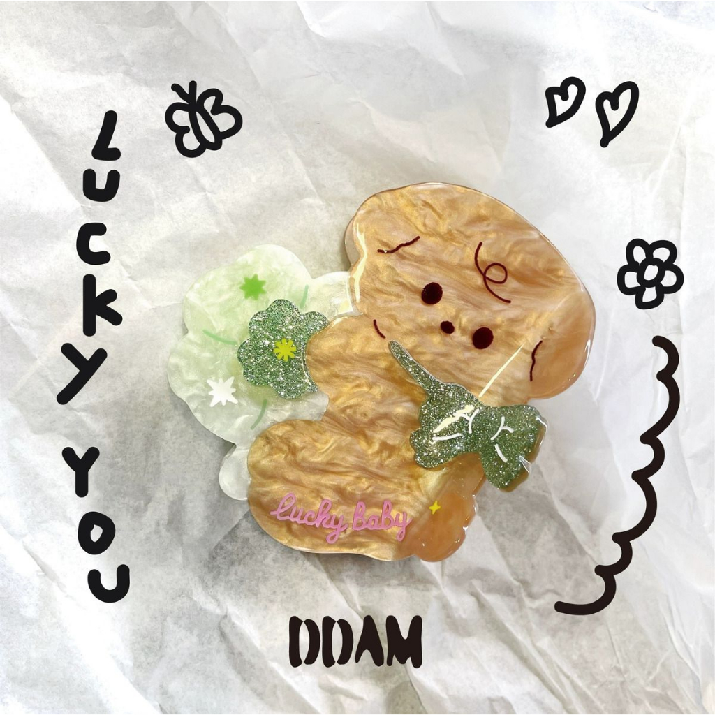 Kẹp Tóc Hình Đầu Cá Mập / Cún / Mèo acetic acid Thiết Kế Chính Hãng Làm Quà Tặng Sinh