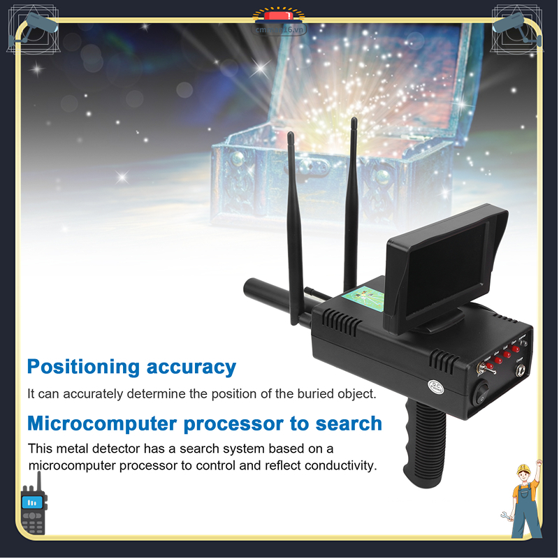 Nóng bỏng Máy Dò Kim Loại Dưới Lòng Đất Tầm Xa Vàng Bạc Đồng Đá Quý Kho Báu Pinpointer Thiết Bị Tìm Kiếm Bằng Điện 100‑240V