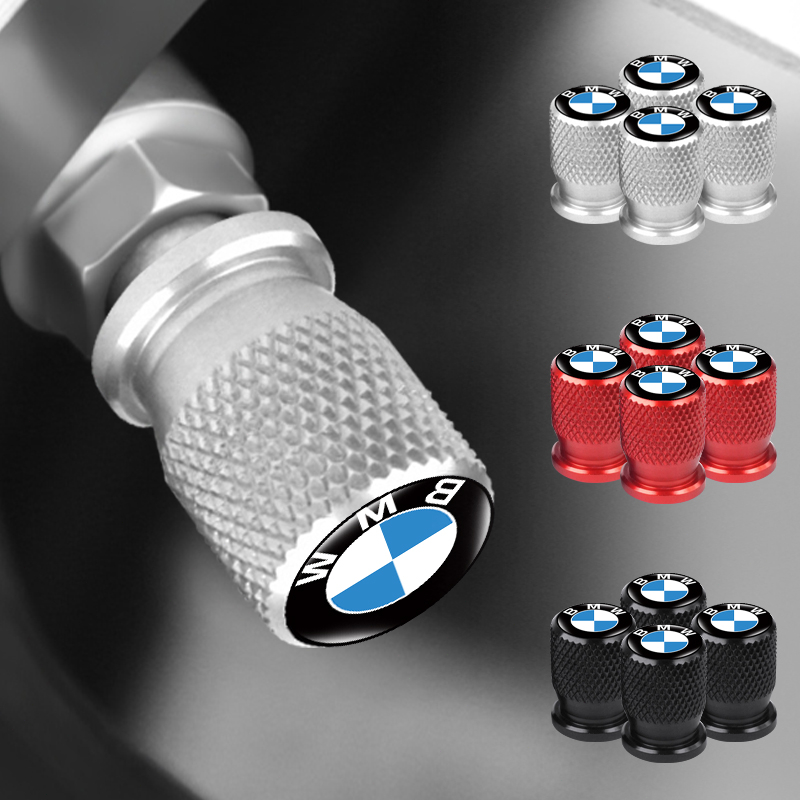Set 4 Nắp Van Bánh Xe Hơi Chống Rò Rỉ In Logo 3D Cho BMW E61 E90 E82 E70 E71 E87 E88 E89 X5 X6