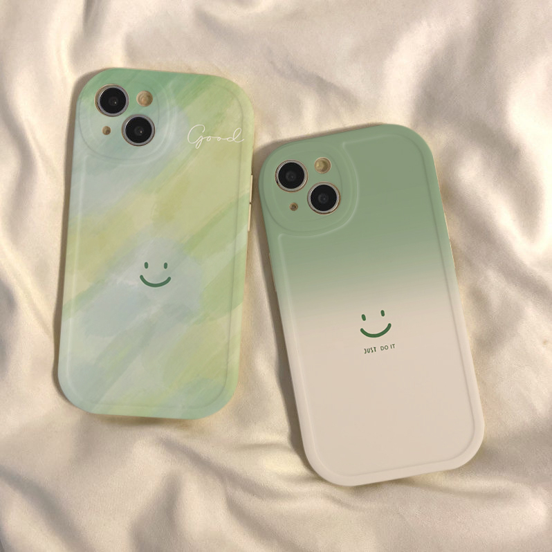 Ốp Điện Thoại Tpu Màu Gradient In Hình Mặt Cười Cho iPhone 11 12Pro 13mini 14promax 6sPlus 7 8P x xr xsmax se
