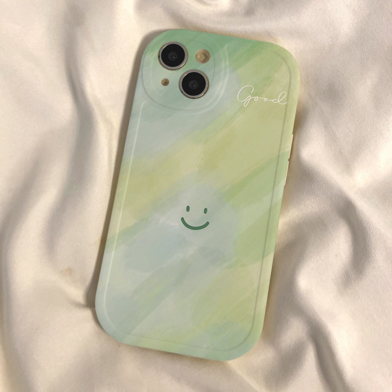 Ốp Điện Thoại Tpu Màu Gradient In Hình Mặt Cười Cho iPhone 11 12Pro 13mini 14promax 6sPlus 7 8P x xr xsmax se