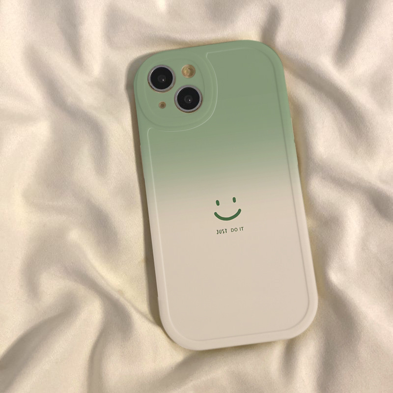 Ốp Điện Thoại Tpu Màu Gradient In Hình Mặt Cười Cho iPhone 11 12Pro 13mini 14promax 6sPlus 7 8P x xr xsmax se